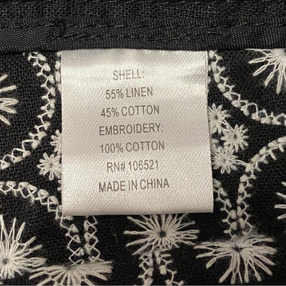 il Gilet / Black & White Embroidered Linen Blend Bermuda Shorts Size 10 - Picture 4 of 9